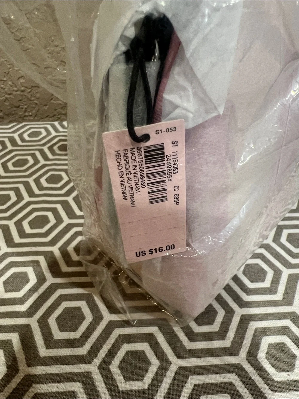 Victoria’s Secret Striped Pink Travel Cosmetic Pouch with Lettering